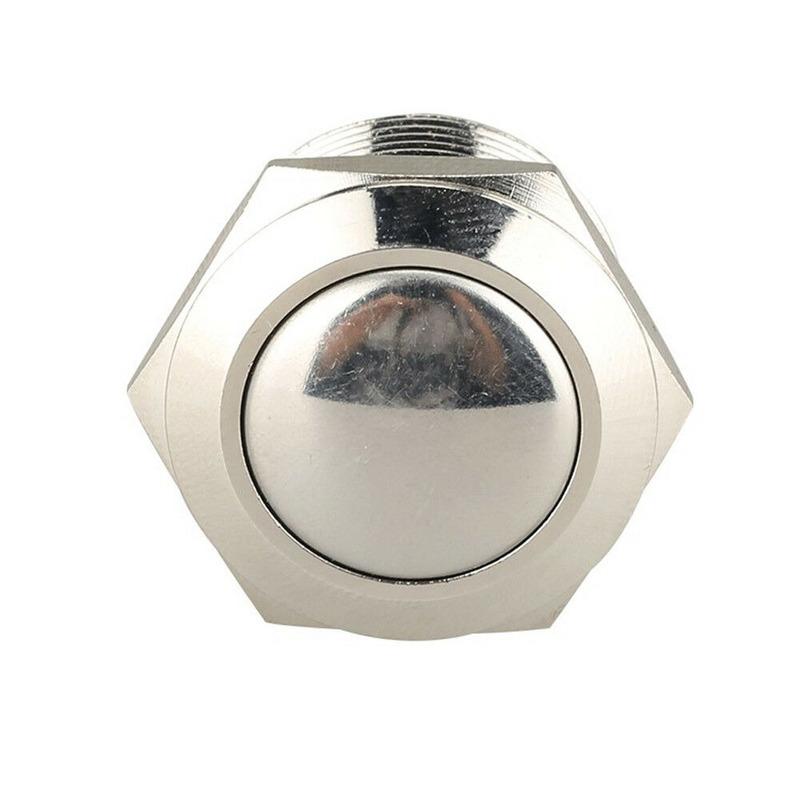 Silver Car Control 19mm 12V Momentary on/Off Metal Cool Push Button Switch Waterproof Car Tuning Spare Parts Car Accessories
