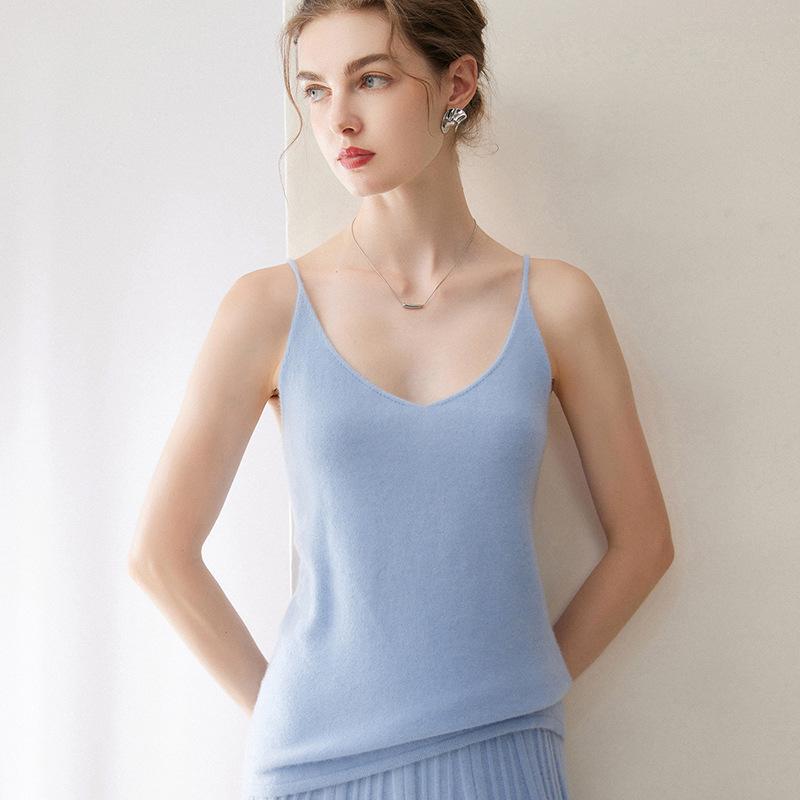 Women's Cashmere V-Neck Sweater Vest - Autumn/Winter Style