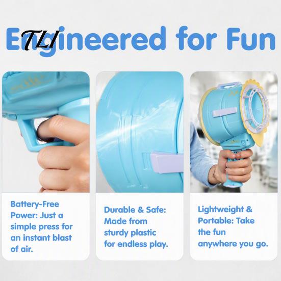 Safe Air Vibration Toy Handheld Cannon Toy, Single Shot Vortex No Lightweight Pulse Battery Shooter Blower Prank for Outdoor Games, Yard Activities