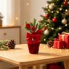 Stoff Weihnachts-Topfpflanze Weinrot Weihnachtsdekoration Pflanze Mini-Topf-Weihnachtsbaum Schreibtische