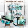 3-Tier Over-the-Door Bathroom Shelf Black Glass Door Hanging Storage Rack No-Drill Shower Caddy Towels