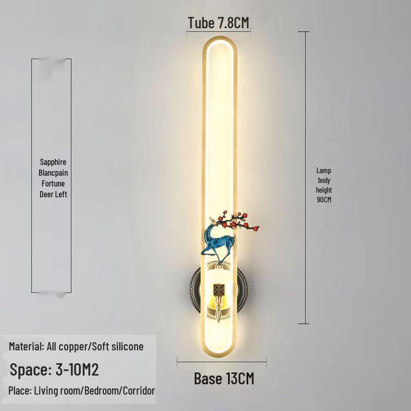 Chinese Cloisonné Enamel Brass Wall Lamp - Minimalist Bedside, Stair, Corridor & Living Room Light