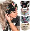 Bohemian Cashew Yoga Exercise Headband Anti Sweating and Moisture Absorbing Elastic Cotton Headband Knotting Headband