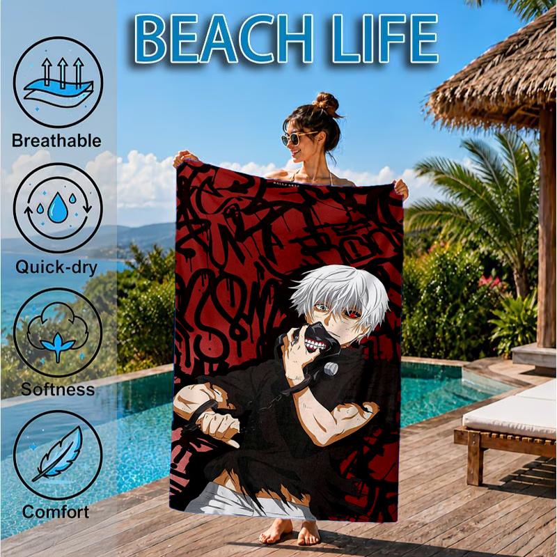 Tokyo anime Artwork Beach Towel, Microfiber Beach Towel, Perfect For Pool, Beach, Travel, Home Decor Beach Party Fan gifts