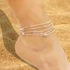 5 Pçs/Conjunto Mulheres Tornozeleiras Empilháveis Camadas Corrente Oca Comprimento Ajustável Estilo Simples Decoração Tornozelo Jóias Festa Praia Corrente Tornozelo Diário