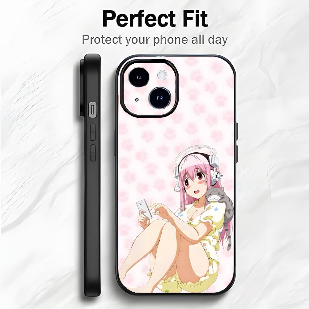 Cute Japanese Anime S-Super Sonico Phone Case Phone Case Soft Packaging Lightweight For iPhone17 16 15 14 13ProMax
