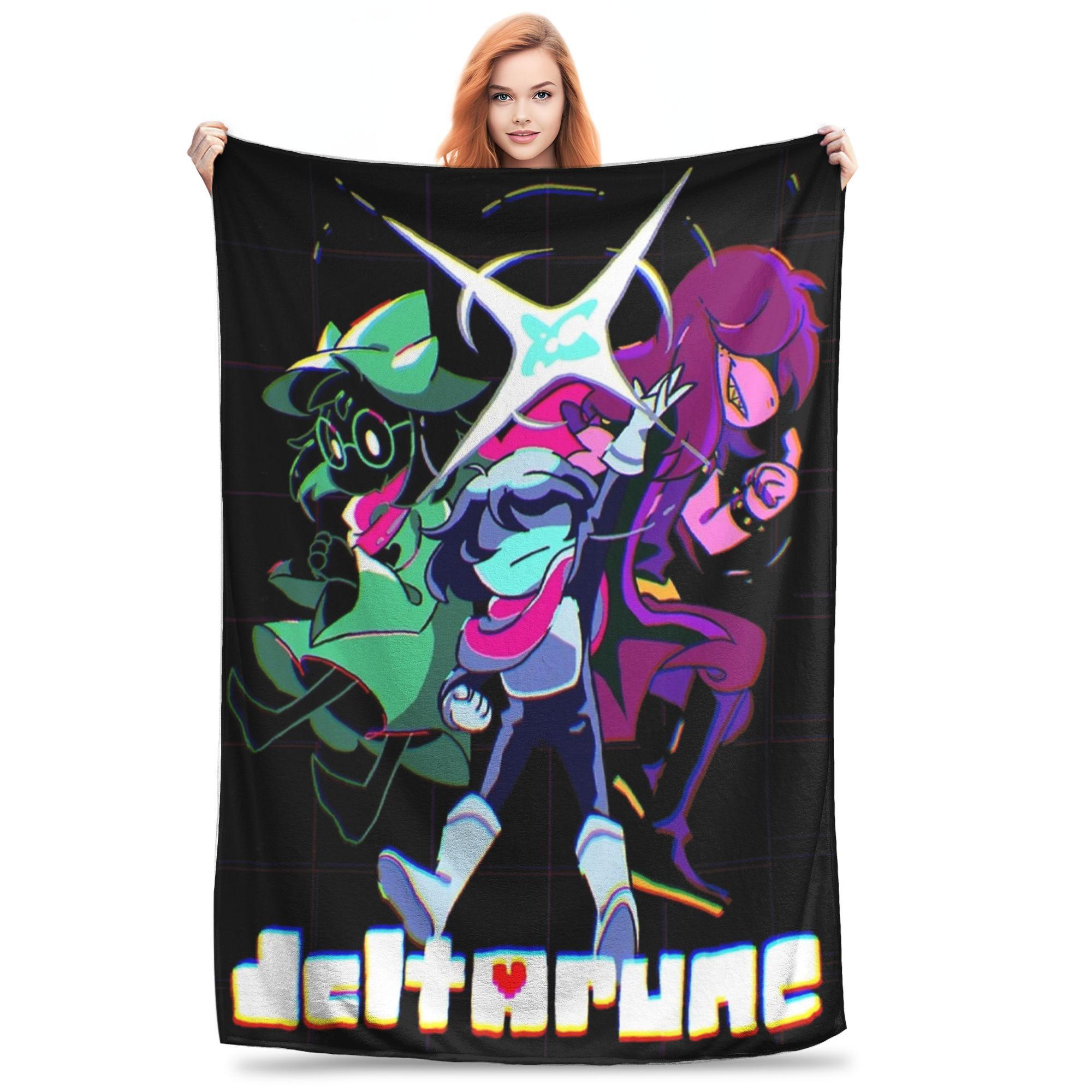 

Deltarune Chapter Susie Kris Bold Action Pose Blanket Super Soft Cozy Throw Blankets for Couch Multiple Sizes Plush Thin Quilt 200x150cm 80x60in
