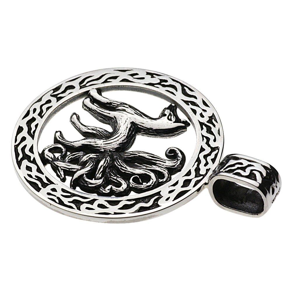 Japanese Pattern Fox Pendant Silver Silver P0372 [Cenote] Nine-tailed [925 Accessories]