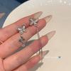 Elegant Asymmetrical Opal Butterfly Tassel Earrings: Versatile High-End Studs for Women
