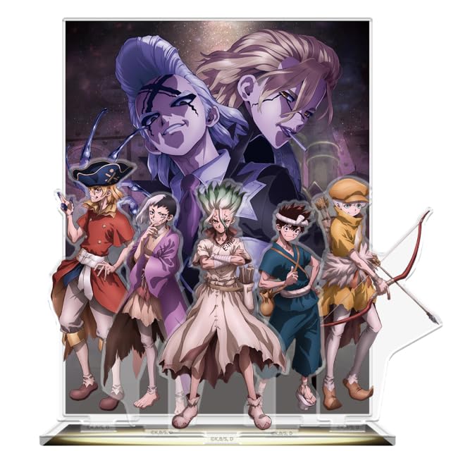 Dr. Stone Acrylic Diorama Senku & Gen & Ryusui & Chrome & Ukyo Zeno & Stanley