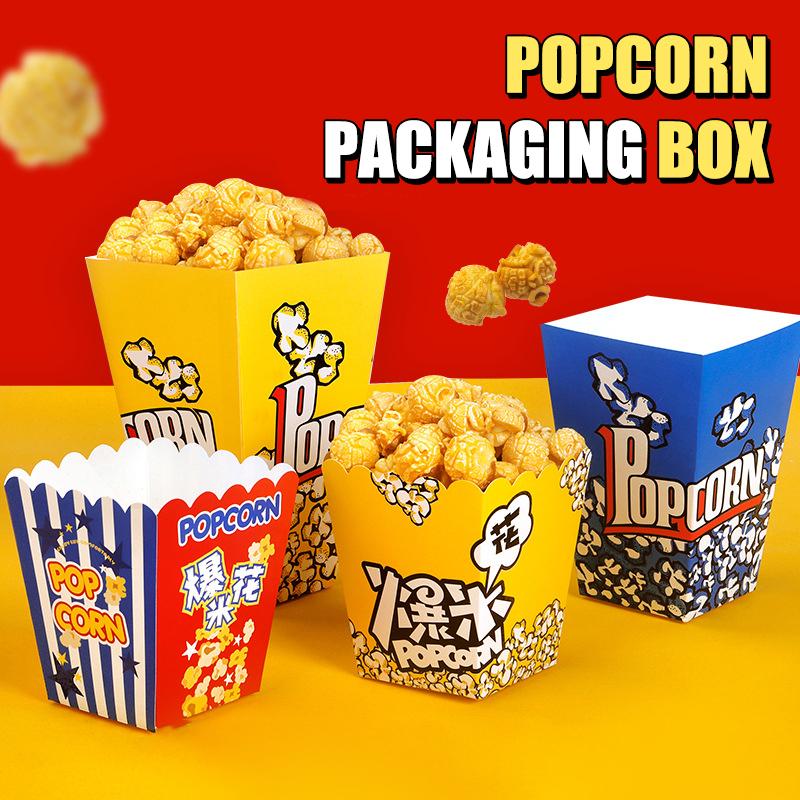 Disposable Popcorn Buckets Container Holder Paper Cup Popcorn Boxes Packaging Box For Theme Birthday Party Decoration