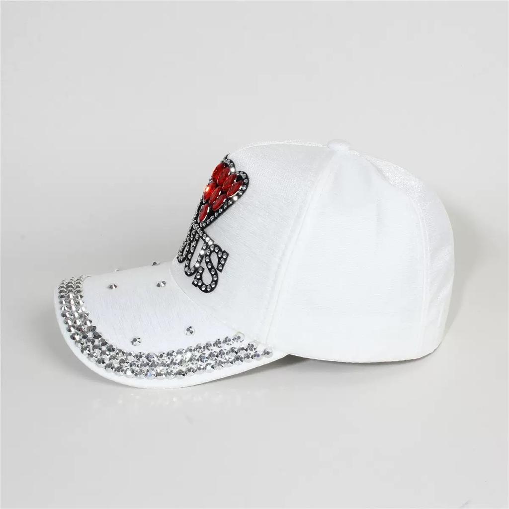 Colorful Glass Rhinestone Baseball Cap Women's Butterfly Sequin Sun Visor Peaked Cap