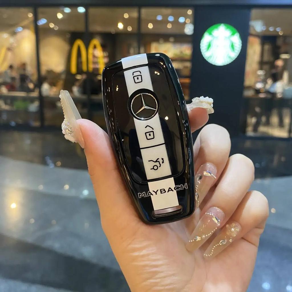 Car Zinc Alloy Key Case Bag Metal Key Shell For Mercedes-Benz AMG C-Class S-Class GLC EQE EQS W223 X254 V297 V295 W206 S206 X206 ff1