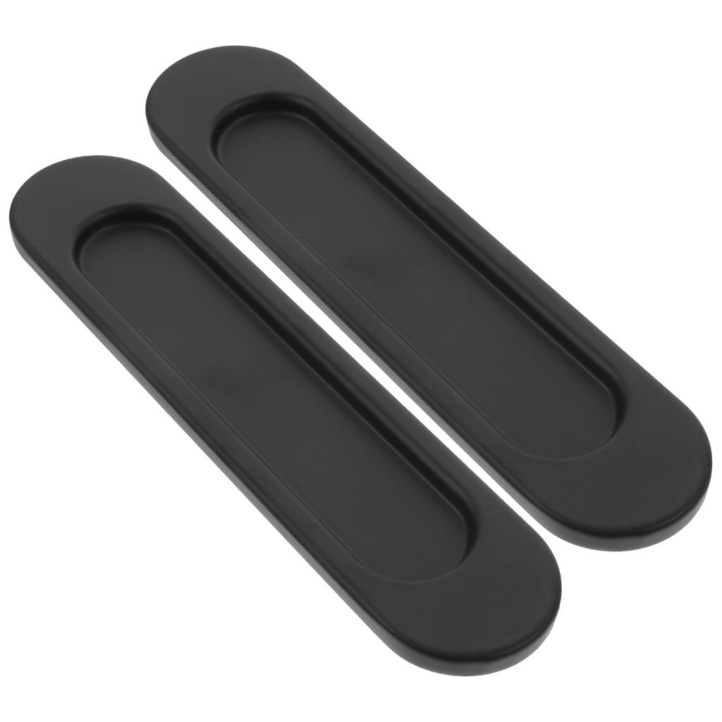 2 Stück Ovale Schiebetürgriffe Aluminiumlegierung Schiebetürgriff Ovale Griffe Schrank Scheunentürgriffe Glas Schwarze Knöpfe Türknauf