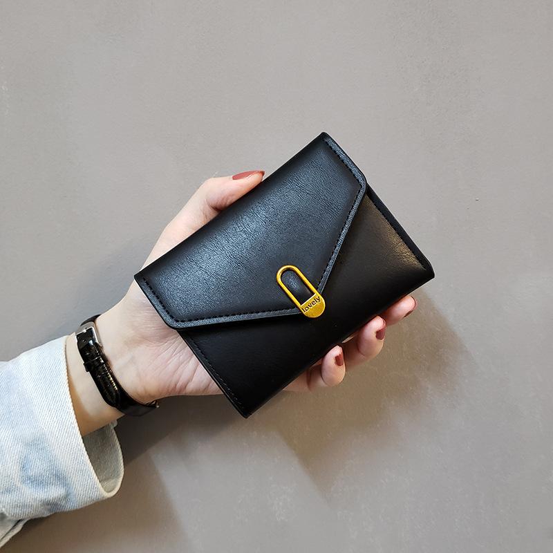 Women PU Leather Tri Fold Wallet Large Capacity Short Purse Envelope Flap Snap Closure Card Holder Coin Pocket ID Window Wallet