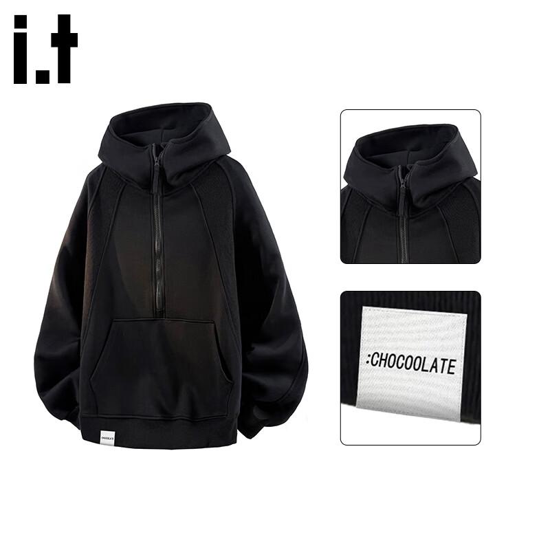 CHOCOOLATEit Men's Heavyweight Spliced Hooded Sweatshirt