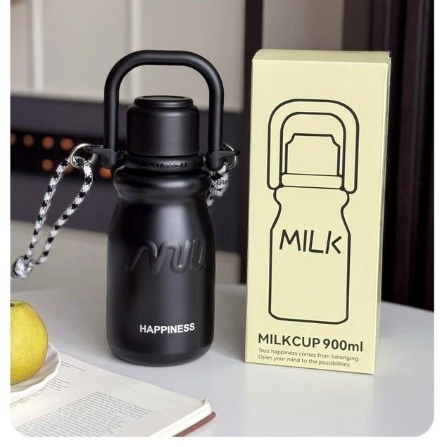 Modern Minimalist Insulated Travel Mug With Carrying Rope For Office And Outdoors