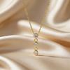 Luxury Zircon Long Drop Pendant Necklace Stainless Steel Elegant Tassel Chain Necklace for Women High Quality Fashion Jewelry