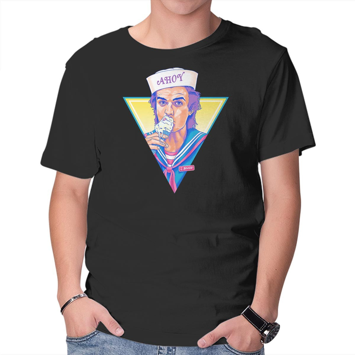 Unisex Crew Neck T-Shirt Ahoy! Graphic Short Sleeve Casual Tee M