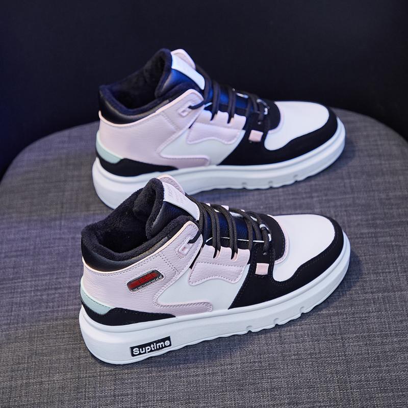 Li Yili high-top autumn and winter student sports board shoes with velvet and two cotton shoes