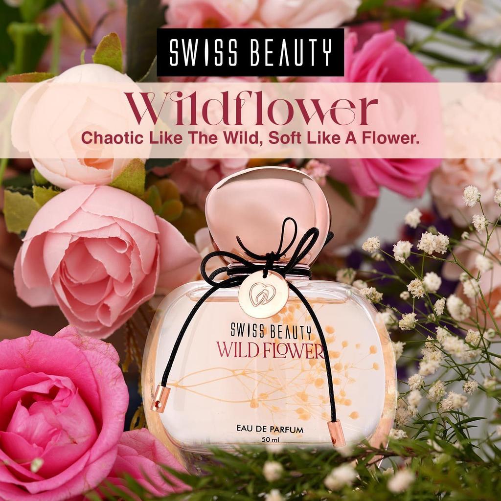 Swiss Beauty Wild Flower EDP | Long-Lasting | Ideal For Gifting | Everyday Wear | Top Note: Mandarin | Middle Notes: Peony & Roses | Base Note: Musk