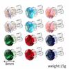 Stainless Steel Zircon Earrings: Set of 6 Simple Designs