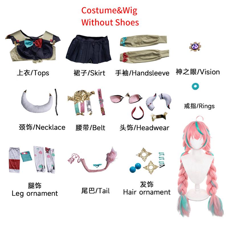 

Костюм для косплея Натлан Вареса Парик Волосы Игра Вареса Косплей Обувь Для Женщин Ролевая Игра Комик-Кон Карнавальные Наряды S