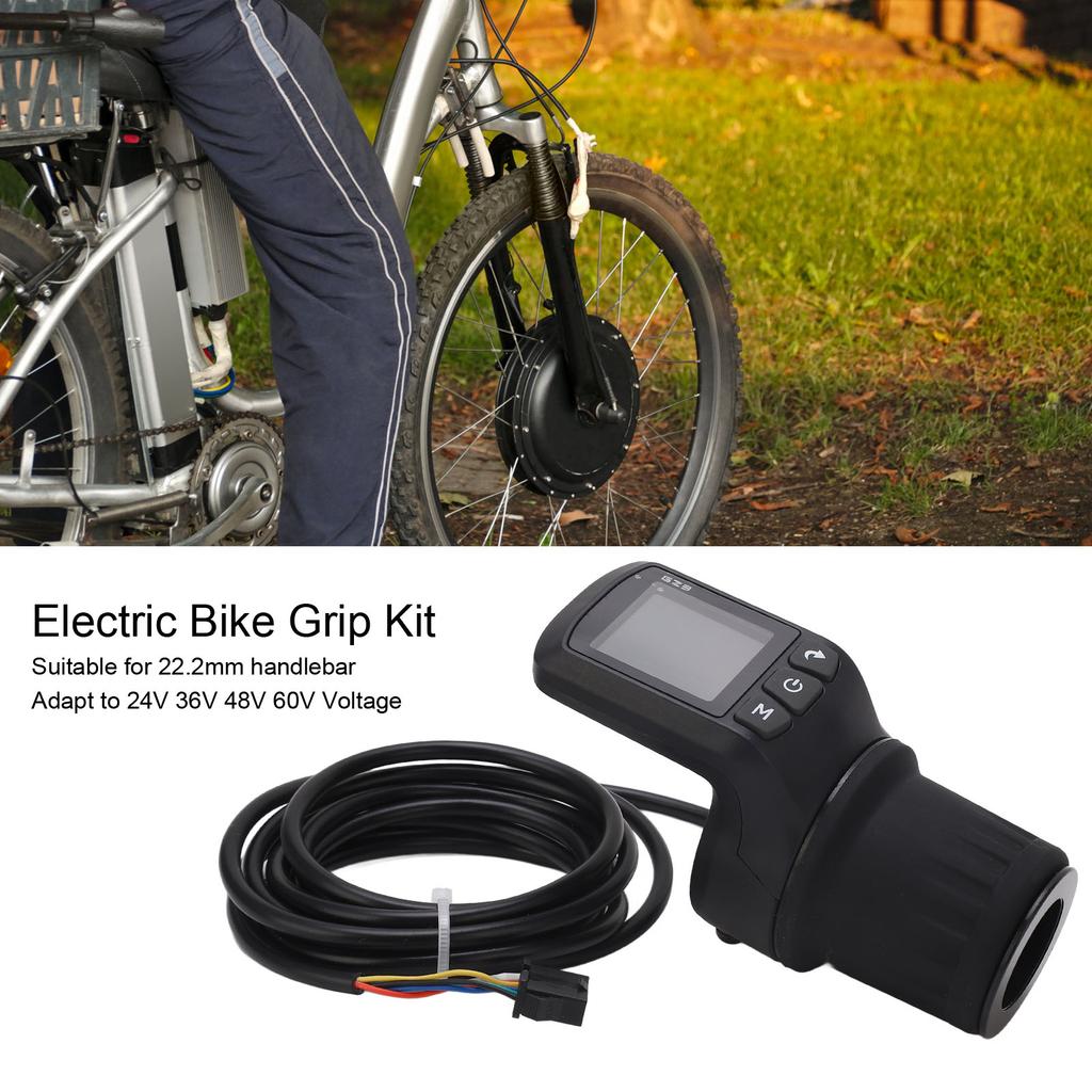 Electric Bike Meter Kit ABS LCD Display Panel Half Handle Grip and 5P Common Wire 24V 36V 48V 60V