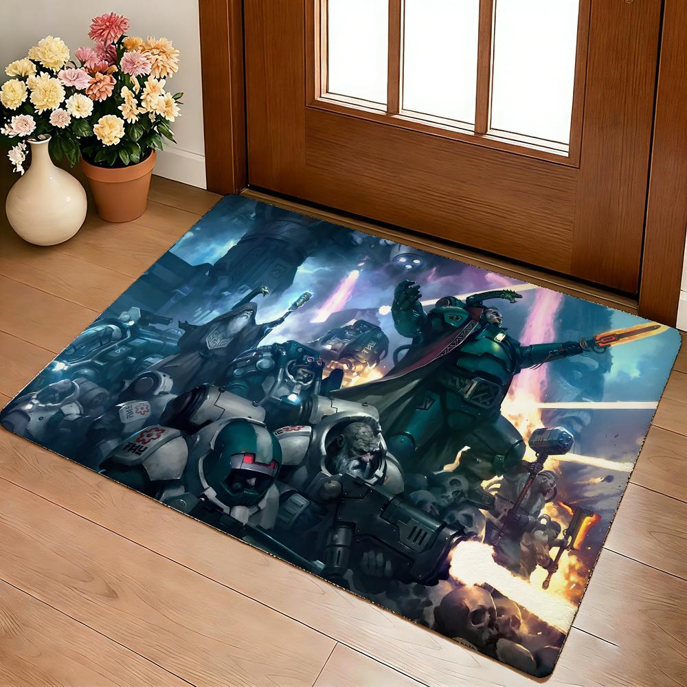 W-W-Warhammer Podložka na podlahu Útulný flanel Měkká silná protiskluzová podložka pro obývací pokoj ložnici kuchyň Dekorace Koberce