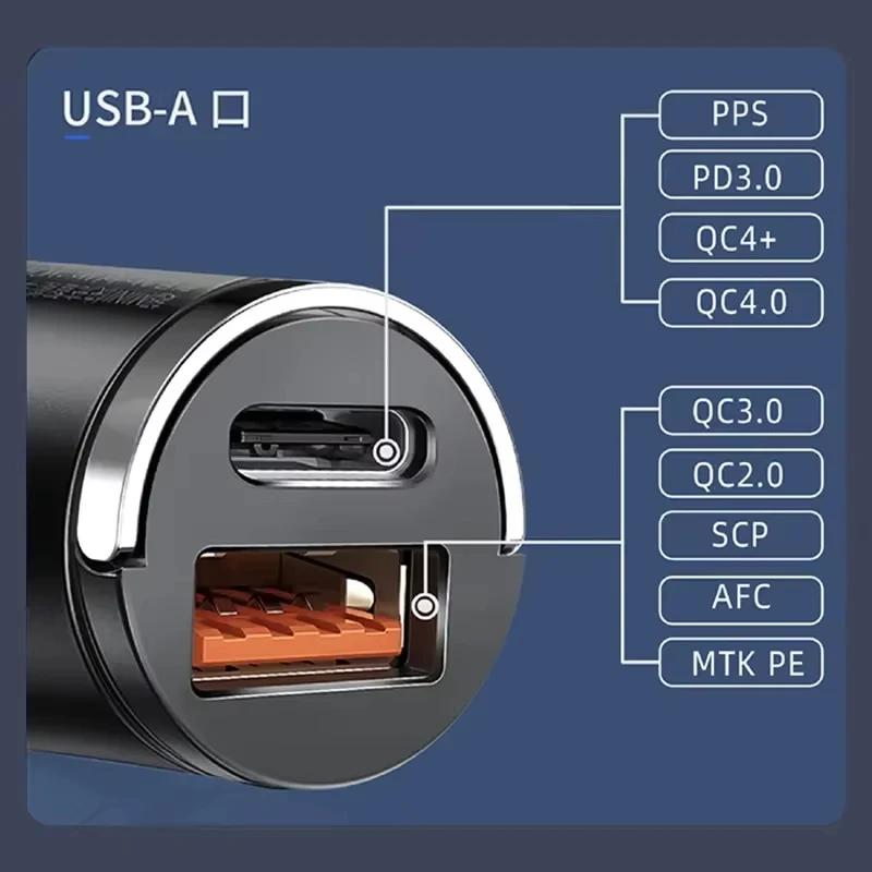 100W Autoladegerät Zigarettenanzünder PD Schnellladung Für IPhone QC3.0 Mini USB Typ C Mini Auto Handy Ladegerät Für Samsung Huawei xiaomi