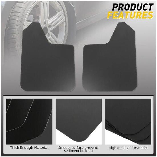2x Black Car Pickup Suv Mud Flaps Splash Guards Mudflaps Mudguard Fender Flares