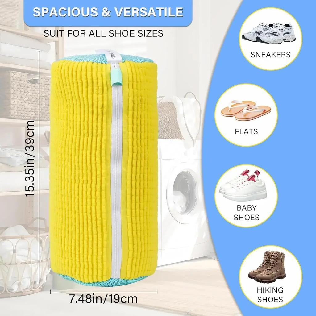 1/2 ST Tvätta Skor Väska Vadderat Nät Tvättskoskydd Fluffiga fibrer Polyester Tvätta Skor Maskin Tvättsäck Torkpåsar