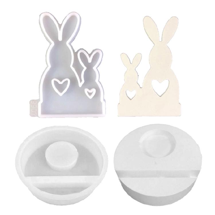 Candle Holder Molds with Base for DIY Tealight Holder