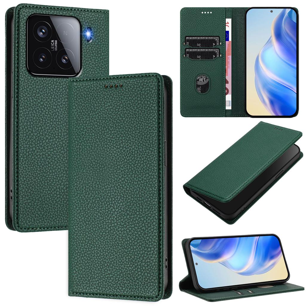 For Xiaomi 15 Wallet Case RFID Blocking Litchi Texture Leather Mobile Cover