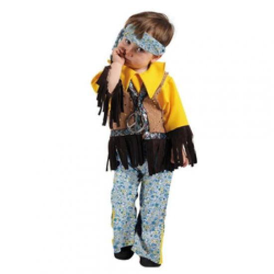 2023 New Style Novelties 60's Hippie Boy Child Costume Boho Floral Printed Headband Top Vest