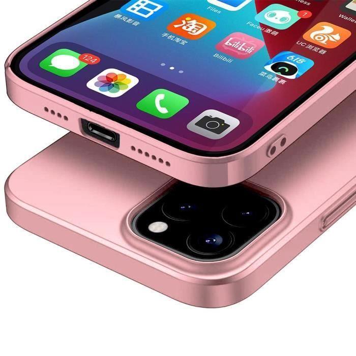 Coque de Protection - E.F.CONNECTION - pour iPhone 12 Pro Max - Silicone Souple - Antichoc - Léger Rose