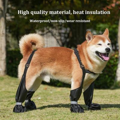 Rutschfeste Hundeschuhe, wasserabweisende Regenstiefel für Welpen und mittelgroße bis große Hunde