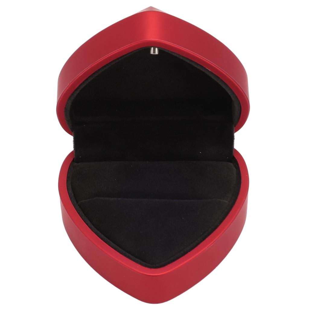 Ring Box LED Heart Shaped Ring Box Waterproof Exquisite Ring Case Romantic Decorative Jewellry Display Box for Proposal