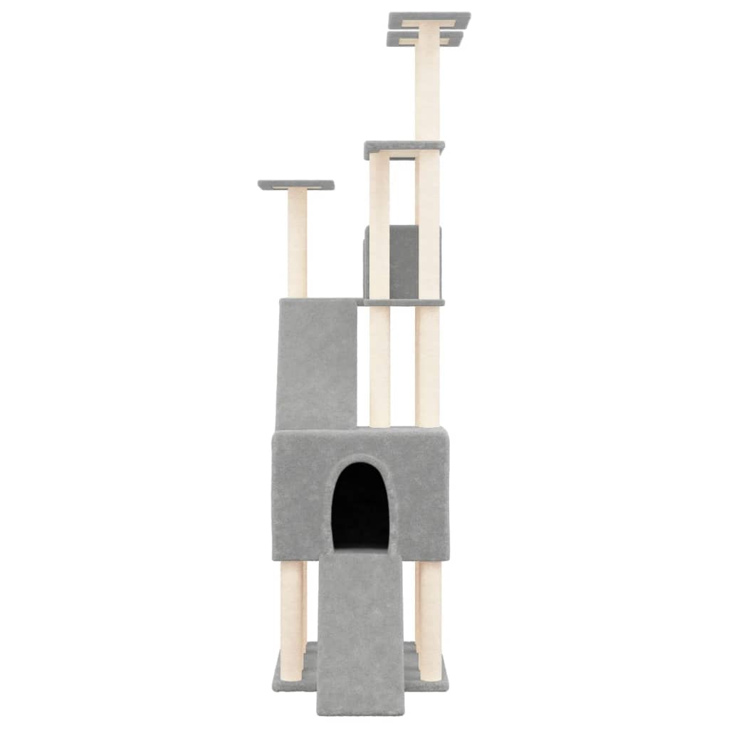 Vidaxl Cat Tree, With Sisal Posts, Light Gray, 190 Cm