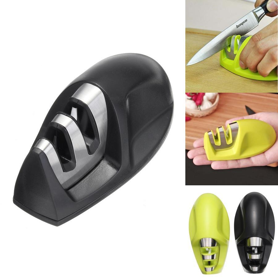 Grinder Knife Scissors Stone Steel Mini 2 Stage Double Groove Rod Sharpener Grindstone