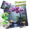 DIY Diamond Painting Canvas Kit for Adults Orchid Colorful Rhinestone Craft for Stress Relief Living Room Wall Decoration Gift