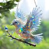Yousheng Bluebird Hanging Decoration Stained Glass Art Bird Ornament 2D Flat Acrylic Pendant for Window Wall Home Garden Decor