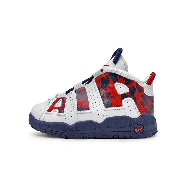 

Nike Air More Uptempo Slip Resistant Abrasion Resistant Balance Mid top Toddler Shoes White Blue Red Infant And Toddler CZ7887-100 21