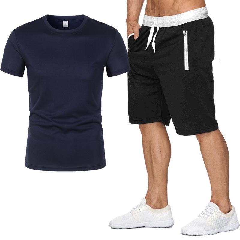 Men's Summer Short Sleeve T-shirt and Shorts Set for Casual Sportswear