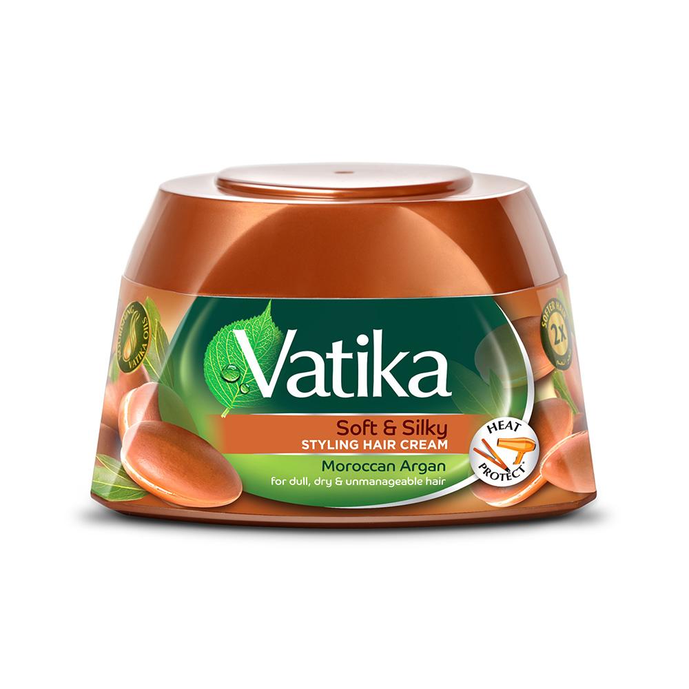 Soft & Silky Styling Hair Cream with Moroccan Argan Vatika Naturals 140 ML