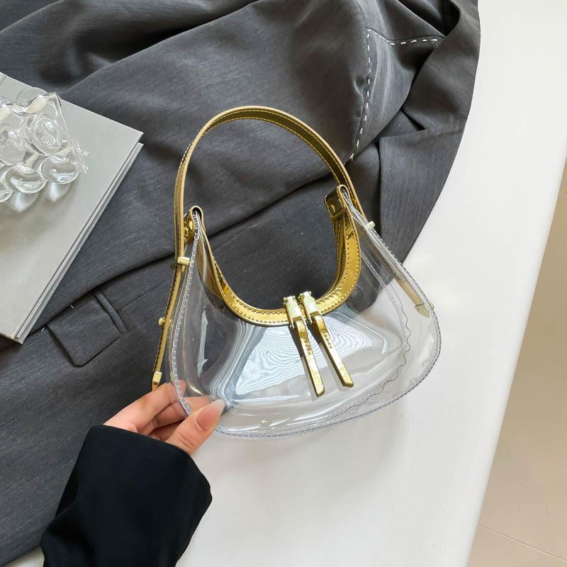This Year's Popular Retro Bag Women's 2025 New Trendy Fashion Shoulder Underarm Bag Transparent Jelly Underarm Bag