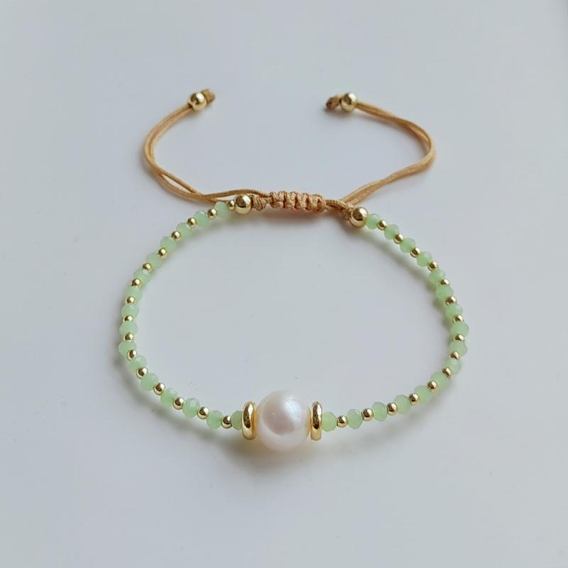 Faceted  Beaded Bracelet For Women  Natural Pearl Bracelets Jewelry Pulseras Femme Y2K Accessories