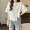 Women's Korean-Style Irregular Hem Short Sleeve T-Shirt - Trendy Summer Loose Fit Niche Design