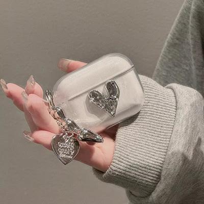 Three-dimensional Electroplating Love Pendant AirPods1/1/1/1 Generation Apple Earphone Cover Pro/pro1 Bluetooth Earphone Case