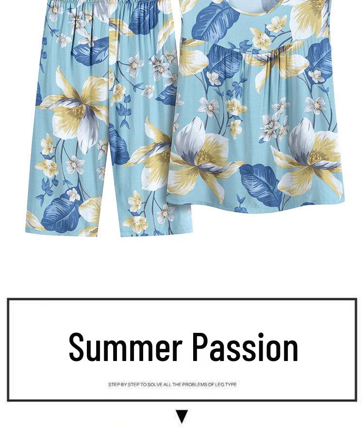 2023 Sommer Cool Ärmelloses Zweiteiler-Set für Damen: Rundhalsausschnitt und bedrucktes Design